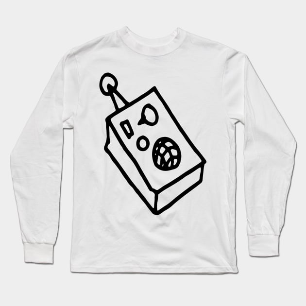 Walkie Talkie Line Drawing Long Sleeve T-Shirt by VANDERVISUALS